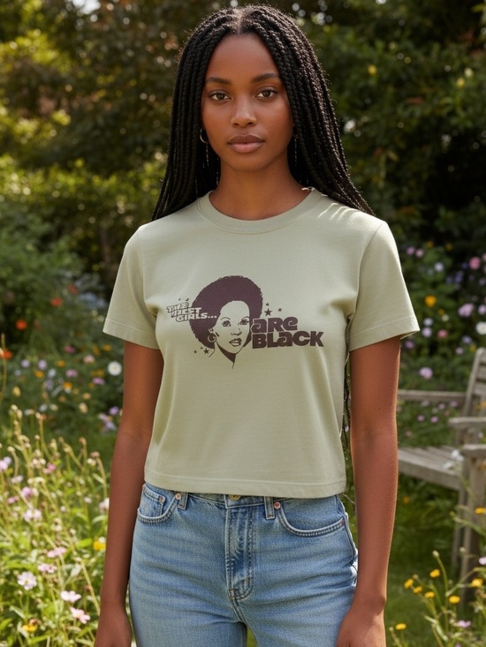 ✊🏾 Urban Renewal The Best Girls Are Black Graphic Tee Retro Y2K Small